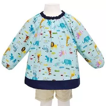 КРАСОЧНЫЙ КОНФЕТНЫЙ СТИЛЬ Халат для детской комнаты Длинный «Марш животных через саванну» N1136720 Мальчики, дети, детский сад, школа, рукав, 120~130 см (Свет