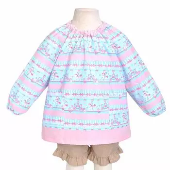 КРАСОЧНЫЙ КОНФЕТНЫЙ СТИЛЬ Комбинезон-блуза Кружевной тюль и карусель N1137920 120-130 (пугающий земля/светло-голубой)