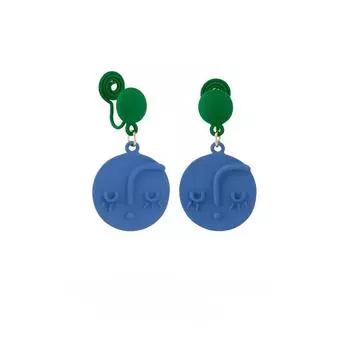 Красочный контрастный синий лицевой модный зажим для ушей противомоскитной катушки без отверстий для ушей