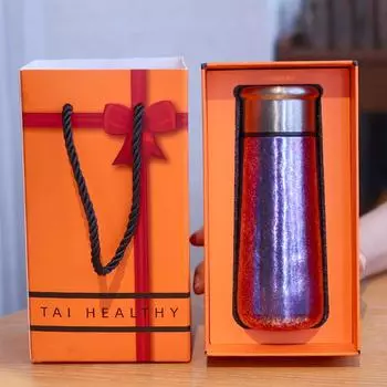 Красочный ледяной модный цветок, чашка из чистого титана с термоизоляцией, с подарочной упаковкой