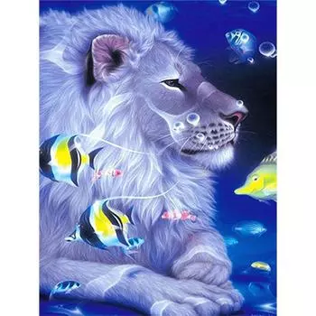 Красочный лев животное абстрактная живопись Современная Настенная картина Алмазная картина домашний декор 20X30CM