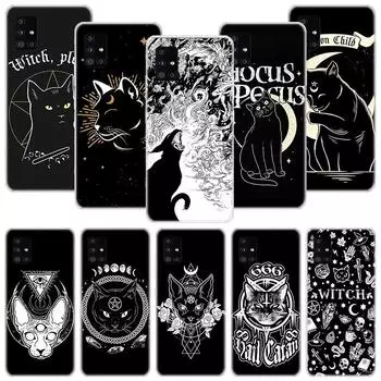 Красочный милый чехол для телефона с ведьмой и котом для Samsung Galaxy A52 A53 A12 A13 A22 A23 A32 A33 A72 A73 A42 A02S A03S 5G A50S, чехол Co Samsung A03S