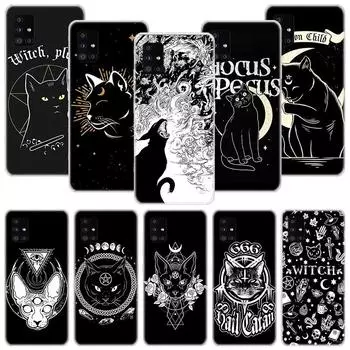 Красочный милый чехол для телефона с ведьмой и котом для Samsung Galaxy A12 A22 A32 A42 A52 A72 A51 A71 5G A41 A31 A21 A02S M12 M21 M31 M30S Samsung A12 5G