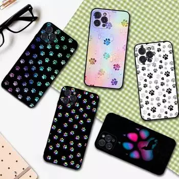 Красочный милый чехол YNDFCNB Paw для iPhone 6 7 8 Plus 11 12 13 14 Pro SE 2020 MAX Mini X XS XR, задняя крышка 6plus or 6s plus