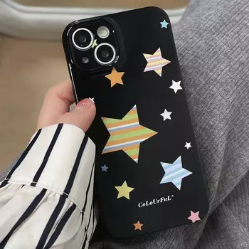 Красочный милый противоударный защитный чехол со звездами для Iphone 13 Pro Max 14 11 12 Promax с мультяшным рисунком, нескользящая задняя крышка, капа For iphone 12promax