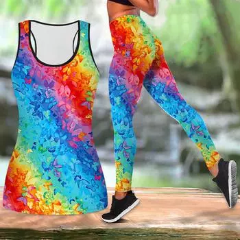 Красочный наряд для йоги с принтом граффити для женщин, модные леггинсы для тренировок, спортивные повседневные штаны для фитнеса и йоги XS разноцветный