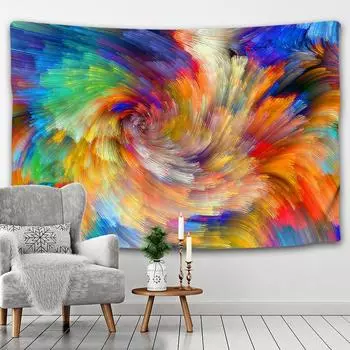 Красочный настенный гобелен, индийский гобелен с мандалой, гобелен с чакрой, декор в стиле бохо, настенное покрытие, коврик для йоги, ткань в стиле бохо 100x75cm