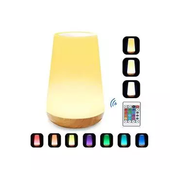 Красочный ночник RGB, меняющий цвет, атмосферная лампа с сенсорным управлением на пульте дистанционного управления Night Light белый