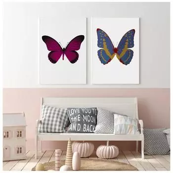 Красочный образец бабочки картина маслом настенная художественная картина украшение дома плакат 21cm30cm NoFrame