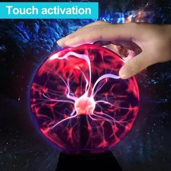 Красочный плазменный шар Plug-Play Статическое электричество Интерактивный магический шар Новинка Лампа Украшение вечеринки 8Inch EU Plug
