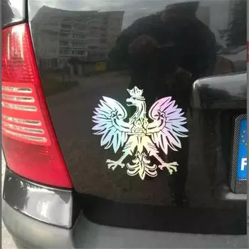 Красочный польский орел, польский герб автомобиля, наклейка, наклейка на окно автомобиля, художественная наклейка разноцветный