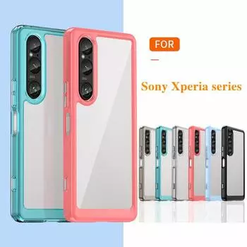 Красочный прозрачный чехол из ТПУ для Sony Xperia 10 1 VI 5 V, защитный чехол, противоударный, с прозрачной рамкой, Fundas Shell Coque Capa For Sony Xperia 1 VI прозрачный