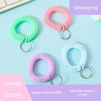 Красочный пружинный браслет-брелок Macaron с карточкой-цифрой для хранения в сауне мятный зеленый