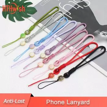 Красочный ремешок для телефонной цепи, нейлоновый брелок для ключей, шнур с защитой от потери, короткая подвесная веревка, подвесные аксессуары для телефона для женщин и девочек синий