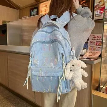 Красочный рюкзак с вышивкой, легкий школьный рюкзак для средней школы, женский дорожный рюкзак чёрный