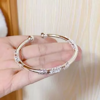 Красочный серебряный браслет, женский молодежный браслет из стерлингового серебра 9999 пробы, подарок для подруги Qixi на День святого Валентина Adjustable size