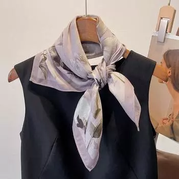 Красочный шелковый шарф для женщин, однотонный шелковый шарф для женщин 68x68cm