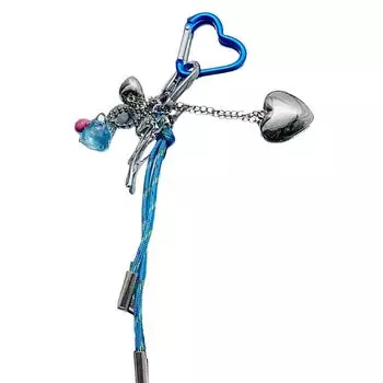 Красочный шнурок для телефона с бантиком, подвеской в виде сердца, брелок, съемный шарм для телефона, кольцо для ключей, элегантный аксессуар для сумки для женщин 2