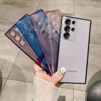 Красочный блестящий пудровый силиконовый чехол для телефона Samsung S25 Ultra S24 S23 S22 Plus S21 S20 FE A55 A35 A54 ударопрочный мягкий тонкий чехол из ТПУ Samsung S24 прозрачный