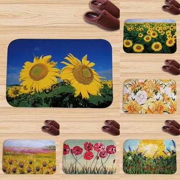 Красочный солнечный цветок, кухонный нескользящий коврик для двери, коврик, подушка, ковер, декор 40*60cm