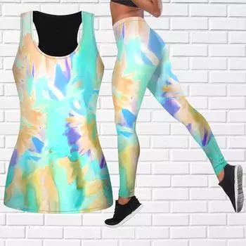 Красочный спрей-принт для йоги для женщин, модные леггинсы для тренировок, фитнес-спортивные повседневные штаны для йоги XS синий