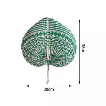 Красочный веер ручной работы в китайском стиле в форме сердца из соломы и бамбука, летний веер-охладитель от комаров, подвески для домашнего декора чёрный