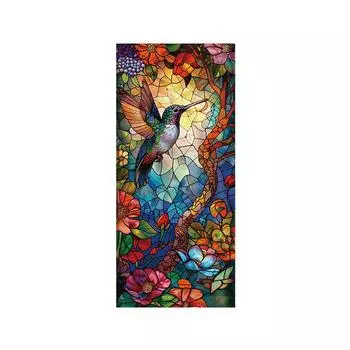 Красочный винтажный узор ПВХ-патч Красочные цветы и птицы Пленка