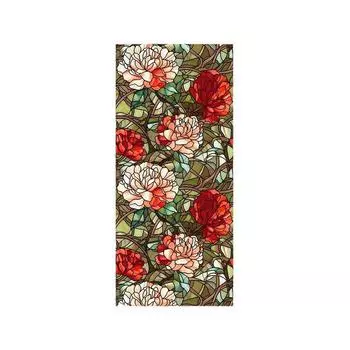 Красочный винтажный узор ПВХ-патч Красочные цветы и птицы Пленка