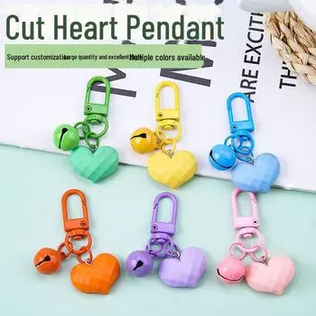 Красочный вырезанный брелок для ключей Love с колокольчиком - парный аксессуар своими руками