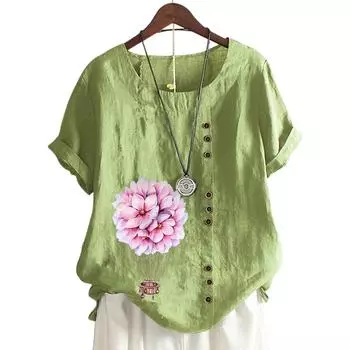 Красочный женский хлопковый топ для отдыха с принтом в 11 оттенках S розовый