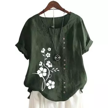 Красочный женский хлопковый топ для отдыха с принтом в 11 оттенках S озеро синий