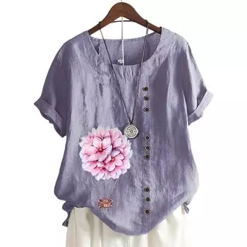 Красочный женский хлопковый топ для отдыха с принтом в 11 оттенках S розовый