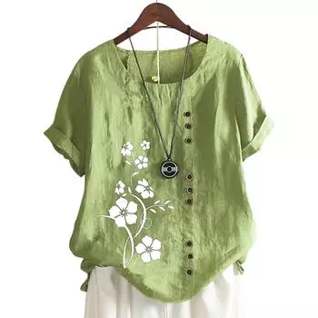 Красочный женский хлопковый топ для отдыха с принтом в 11 оттенках S озеро синий