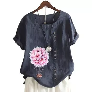 Красочный женский хлопковый топ для отдыха с принтом в 11 оттенках S розовый