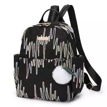 Красочный женский рюкзак Оксфорд с вышивкой в студенческом стиле, школьный рюкзак чёрный