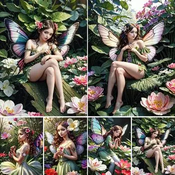 Красота эльфа картина полные дрели 5D алмазная живопись мозаика вышивка «сделай сам» вышивка крестом для украшения дома J3654 square 40x30cm белый