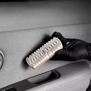 Красота автомобиля, щетка для замши, практичная щетка для чистки салона, бархатная ткань, щетка для дезактивации сиденья, руля, замши 4.3cm12.5cm белый