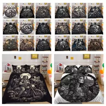 Красота черепа Покрывала с принтом Твин Размер Одеяло из микрофибры Комплект мужских модных роскошных постельных принадлежностей UK Single 135x200cm