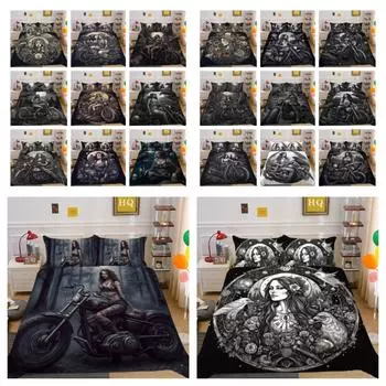 Красота черепа с принтом постельное белье двойного размера одеяло из микрофибры модный комплект постельного белья высокого качества UK Single 135x200cm