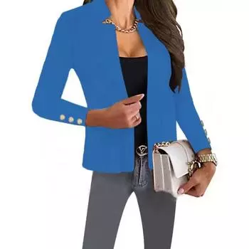 Красота Мода Топ Однотонный Манжетный Блейзер S