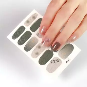 Красота наклейки Новые наклейки для дизайна ногтей 12 пальцев Наклейки для ногтей в том же стиле Готовые наклейки для дизайна ногтей Листы для ногтей