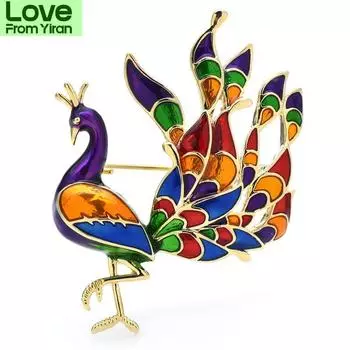 Красота павлин броши для женщин унисекс цвет эмали новый дизайн птица вечерние офисная брошь булавка подарки зелёный