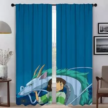 Красота Пейзаж Домашний Интерьер Шторы для Камеры Оконные Шторы для Комнаты 2 Панельные Разделительные Шторы Украшения Хэллоуина Гостиная W60xH90cmx2pcs-CL