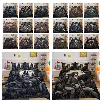 Красота пододеяльник роскошный домашний текстиль мотоцикл дизайн постельное белье костюм девушка постельное белье наборы крутые комплекты постельного белья UK Single 135x200cm