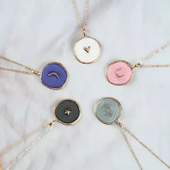 Красота Подвески Картина Металлическое Ожерелье Нерегулярные Круглые Капельницы Звезда Маленькая Вспышка Сердце Воротник Ювелирные Изделия Для Женщин Женское Подходящее Платье