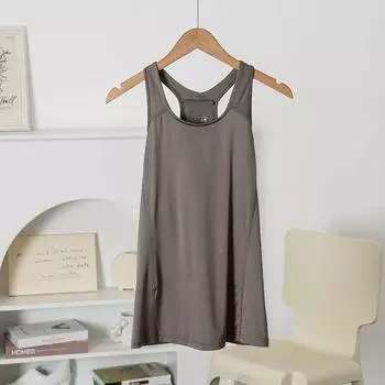 Красота Профессиональная Кинетическая Система! Супермягкий и гладкий на ощупь @ Однотонный быстросохнущий жилет для упражнений и фитнеса Женский топ для йоги Внешняя торговля Army Green S