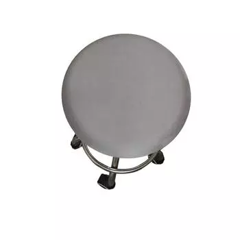 Красота Стрижка Эластичный Чехол для Табурета Пылезащитный Бытовой Чехол для Барного Стула Тканевая Печать Европейский и Американский Однотонный Чехол для Садового Табурета 30*45cm серебряный серый