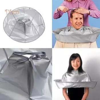 КРАСОТА-УХОД ЗА ВОЛОСАМИ Складная дышащая накидка для взрослых салонов парикмахеров для стрижки зонт-накидка ткань One Size серебряный серый
