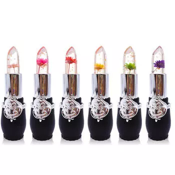Красота Яркий Цветок Кристалл Желе Помада Изменение Температуры Цвета Губ