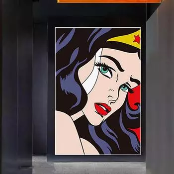 Красота женщин красная губа картина Рой Лихтенштейн плакат искусство холст живопись настенные панно для прихожей девушки спальня домашний декор подарок без рамки 21*30cm